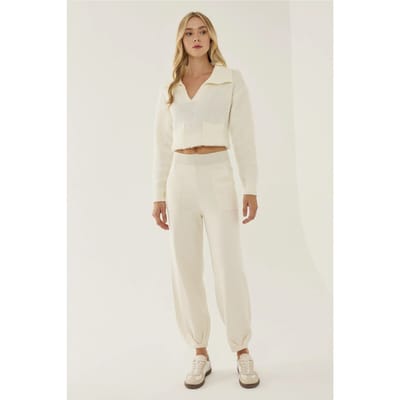 Hoge Taille Gebreide Joggingbroek