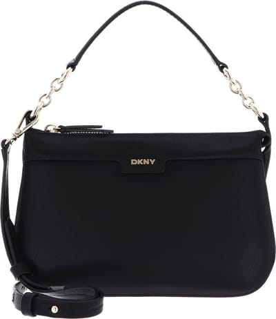 DKNY Leren Schoudertas Milan Gramercy Shoulderbag Blk / Gold Zwart