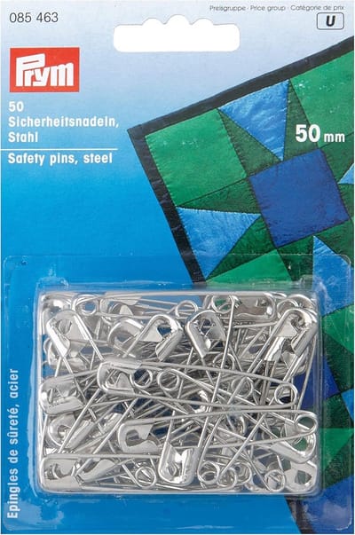 Veiligheidsspelden 50 mm - 50 stuks, zilverkleurig staal