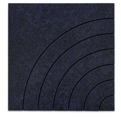 Vilt wandtegel vierkant, kwart cirkel B, donkerblauw | 9mm dik | Verbetert de akoestiek | Eenvoudige montage | Wanddecoratie