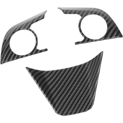 3 Stuks Stuurwielpaneelbekleding Koolstofvezelstijl Stuurwiel Decoratieve Stickers voor Camry XV70 gray