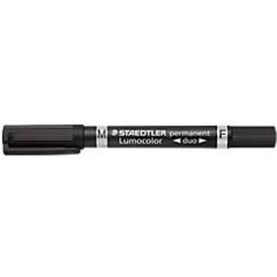 STAEDTLER permanent marker Lumocolor duo, zwart, 10 st.