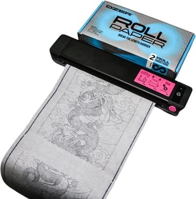 NordHaus Tattoo Transferpapier op Rol - Thermisch Sjabloonpapier - Tattoo Transferrol - Ononderbroken Lange Afdrukken - 12,7 x 250 cm