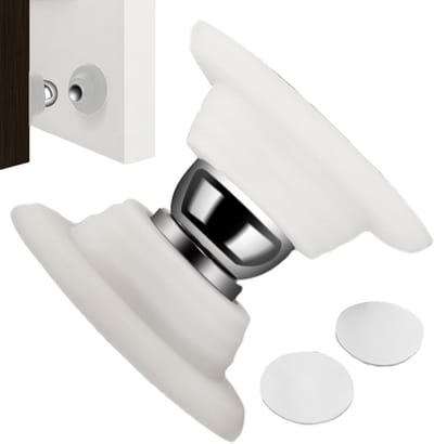 Magnetische Deurstopper - Deurhouder Deurvanger - Stille Deuropening - Geen Gaten Boren - 5.5 cm - Wit