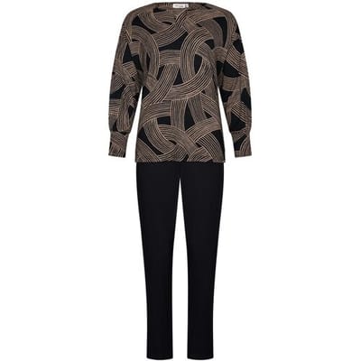 Pastunette Premium - Pyjama - Balance - Viscose - Zwart/Beige - Maat 36