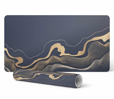 Antislip beschermmat voor op het bureau met abstract golfpatroon 90x45 cm