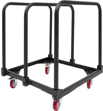 Plateauwagens- Voor Transport / Vouwen Tafels - Zware Opvouwbare Tafelwagen met 4 Zwenkwielen - Metaal / Zwart