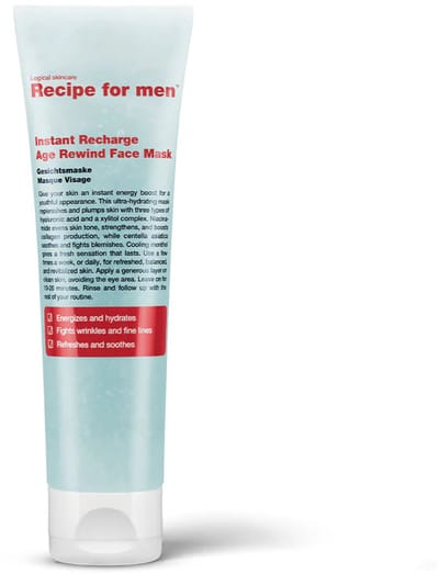 Recipe For Men - Intensief Verzorgend Gezichtsmasker - Instant Recharge Age-Rewind Face Mask, 75 ml