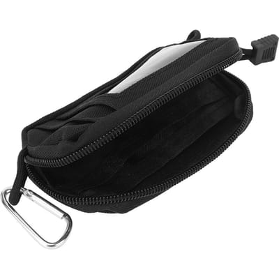 Waterdichte Mini Nylon Portemonnee Muntzakje Kaarthouder Sleutelhanger Geldzakje voor Buitenreizen black