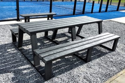 Rockwood® Picknicktafel Larix - Zwaar Kunststof - Ural Black 3.60m