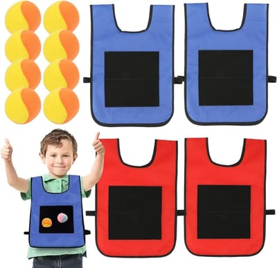 Ballenset met vest - Werpspel - Buiten spelen - Sterke hechting - 4 sets - Meerdere kleuren