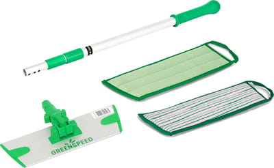 Greenspeed pakket wanden - telescoopsteel, vlakmopplaat velcro, mop