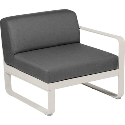 Fermob BELLEVIE Fauteuil Module rechts - A5 leemgrijs - A3 grafietgrijs