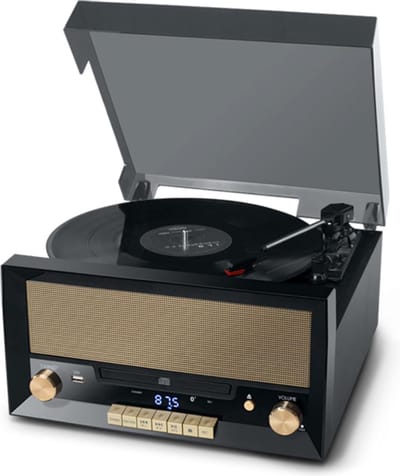 Platenspeler Bluetooth met Speakers - CD Speler - LPS Vinyl - Retro - Zwart met Goud