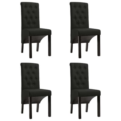 vidaXL - Eetkamerstoelen - 4 - st - stof - zwart