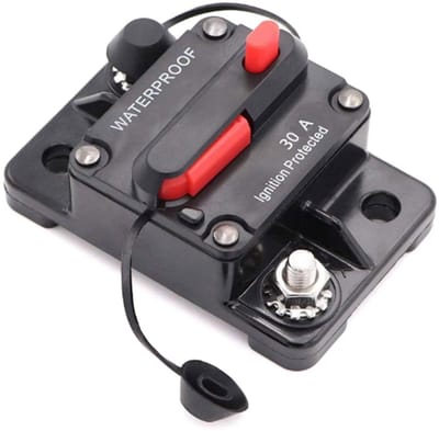 Auto Circuit Breaker 30A - Waterdichte Inline Stroomonderbreker voor Auto en Marineboot - Handmatige Reset
