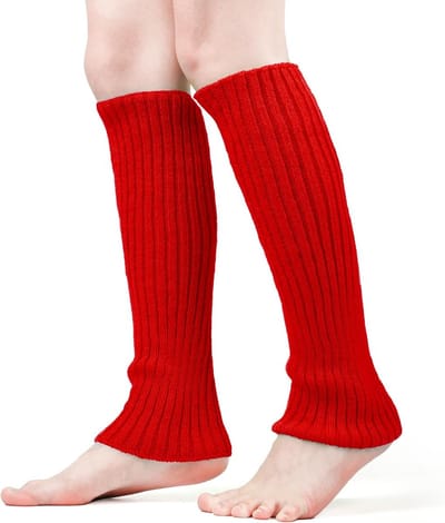 Zachte Legwarmers in Ribbelstructuur voor Cosplay, Feestjes en Sportactiviteiten - Rood