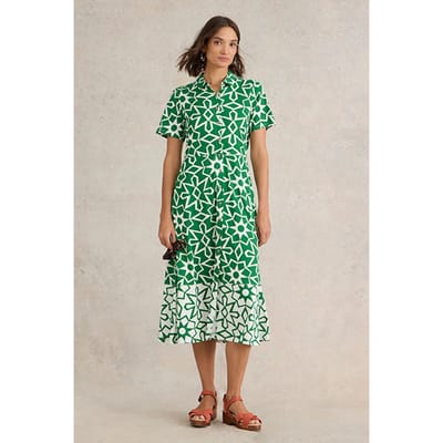 White Stuff Rua Jersey Shirt Dre Green Printed Größe: 12 REGULAR | Blusenkleider Outlet | Damen | Grün