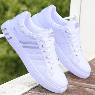 Witte Sneakers Heren Gevulkaniseerde Schoenen Jongens Ademende Flats Comfortabele Schoenen Man Lente Herfst Mode Leer Herenschoenen 42 white