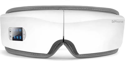 DrPhone VisionEase – 4D Oogmasseur – Prossionele Oogmasseur – Bluetooth & Muziek Afspelen – Met Elastische Band – Massage - Wit