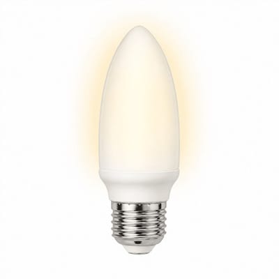 1x Kaarslamp Spaarlamp E27 - 7W - Daglicht (6400K) - 420 lm - 10 jaar - Niet Dimbaar