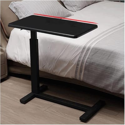 Verplaatsbaar Bedtafel - Bureau Tafel - Werken en Eten - In hoogte verstelbaar - 80x40x67cm - Zwart