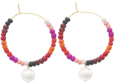 Oorbellen - oorhangers - accessoire - oorsieraad - multicolor - ombre - ringen - parel - kralen - boho style - zomer - vakantie - festival - dames - cadeau - uniek - tijdloos – hip