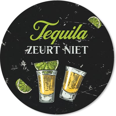 Muismat rond 20x20 cm - Mousepad Tequila - Quote - Glazen - Ronde muismatten - Cadeau voor vrouw - Cadeau voor man