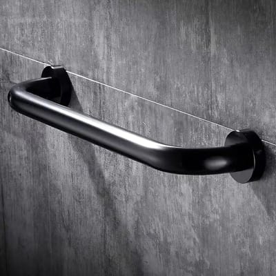 Veiligheidshandgreep Badkamer - Douchegreep Leuning - Valpreventie Thuis - Roestvrij Staal - 80 cm - Zwart