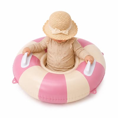BRD® Zwemband Roze Crème - 65 cm 5 tot 8 jaar - Zwemring met handgrepen