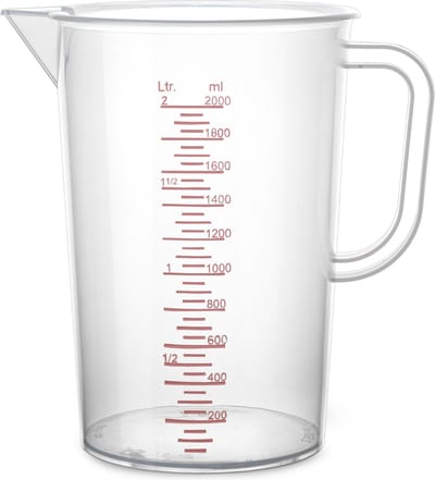 Plasticforte Keuken Voedsel maatbeker/mengbeker - kunststof - transparant - 2500 ml - schenktuit