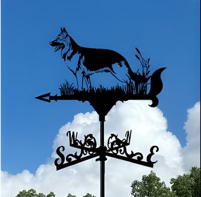 Metalen Windspinner met Dierenmotief - Smeedijzeren Tuin Decoratie voor Buiten - Ornament voor Daktuinen & Binnenplaatsen-Duitse herder-Belle‘s product-Belle's product