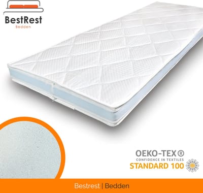 Topper - 70x200 Topper - HR55 Koudschuim - Topdekmatras - Matrastopper - Veerkrachtig - Ondersteunend - Afneembaar hoes - Tencel Hoes - Hotelkwaliteit - 12cm Topper