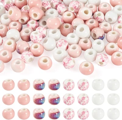 Kralen 6mm Bloem Gedrukt Handgemaakte Porselein Kralen Geglazuurde Losse Spacer Kraal voor DIY Sieraden Maken Ketting DIY Craft Projecten
