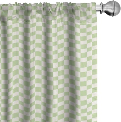 ABAKUHAUS Geometrische Gordijnen – 2x75x225 cm – limegroen-wit
