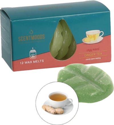 Scentmoods Gingertea Geurchips - Geurblokjes - Huisparfum - Geurchips - Waxmelts - Geschikt voor Geurbrander en Waxbrander - 12 Stuks
