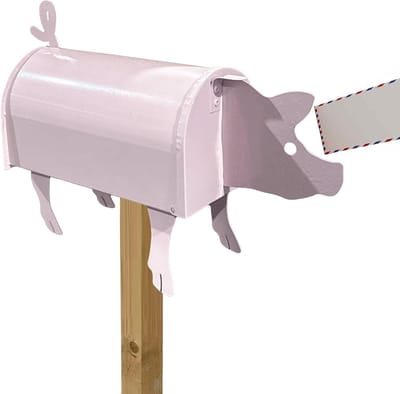 Dieren brievenbus - Buiten postbak - Tuin decoratie - Waterproof metaal - 20 x 10 cm - Varken