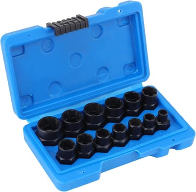 JGS Premium - WiMas Nut Extractor Hood Nut Remover Drive Caps Set van 13 stuks - Handig Gereedschap voor het Verwijderen van Beschadigde Noten