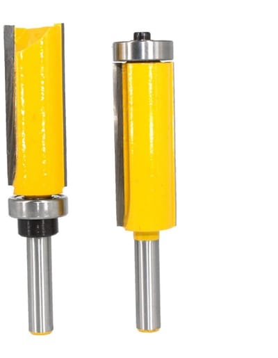 longziming -Router Bit Set 8mm Schacht - Boven & Onder Lager Trim Freesbits - Flush Trim Frees - Hardmetaal Houtfrees Set - Voor CNC en Houtbewerking - 2 Stuks