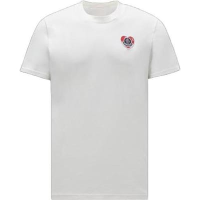 Moncler Logo Print Rechtvallend Crewneck Korte Mouw T-shirt Heren Tops Wit I20918C000418390T034 XL white