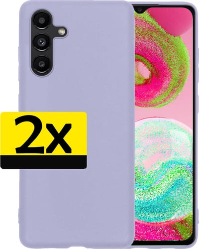 Hoesje - 2 Stuks - Geschikt voor Samsung Galaxy A04s - Sterk & Shockproof - Case Siliconen - Back Cover - Telefoon Hoes - Telefoonhoesjes - Lila