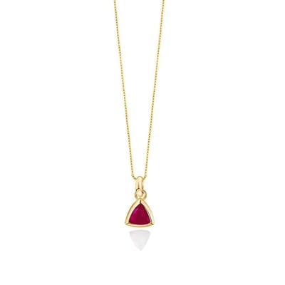 Petit Comité - Ketting Dames Geboortesteen Robijn Juli (Goud) - Cadeau Dames