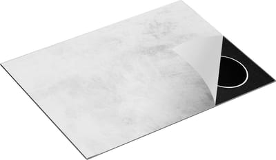 Chefcare Inductie Beschermer Witte Muur met Grijs - 70x50 cm - Afdekplaat Inductie - Kookplaat Beschermer - Inductie Mat