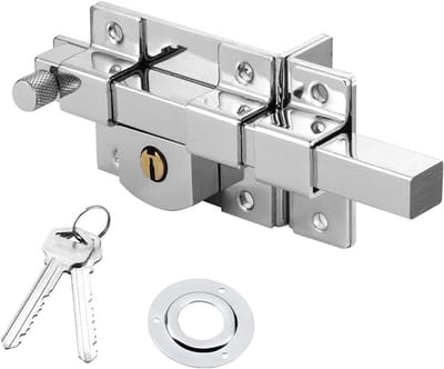 Deurslot Buiten - Mechanische Klink - Beveiliging Hekken - Massief IJzer - 19 x 7 cm - Zilver