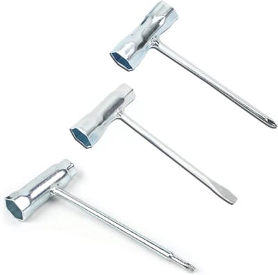 Universele Bougiesleutel Set, 13 x 19 mm en 16 x 19 mm, T-handgreep, Combinatiesleutel, Voor Motoren en Tuingereedschap, 3-delige Set