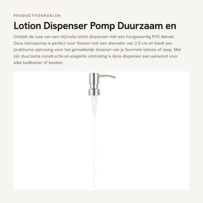 Dailygoods- Zeepdispenser Roestvrij Staal - Lotiondispenser - Duurzaam - Stijlvol - 28 Draden - Eenvoudige Verdeler