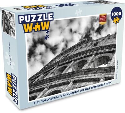 Puzzel Romeinse Rijk - Colosseum - Zwart - Wit - Legpuzzel - Puzzel 1000 stukjes volwassenen