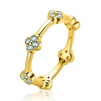 ZINZI Verguld Zilveren Ring met Blauwe Zirkonia ZIR2662