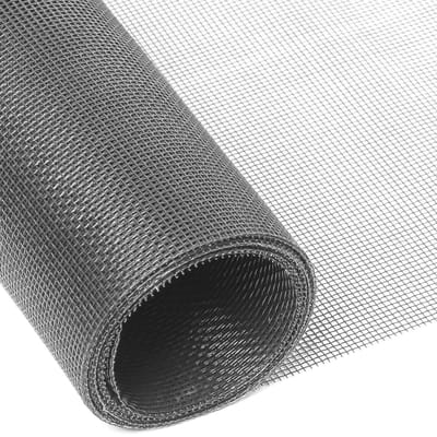 Intirilife vliegennet van glasvezel grijs per meter breedte 120cm maaswijdte 1,2mm - UV-bestendig vliegengaas hor raamdeur
