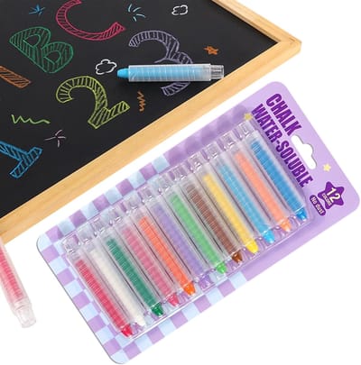 Krijt Set - Kleurpotloden - Buiten Tekenen - Wasbaar - 10 Inch - 12 Kleuren